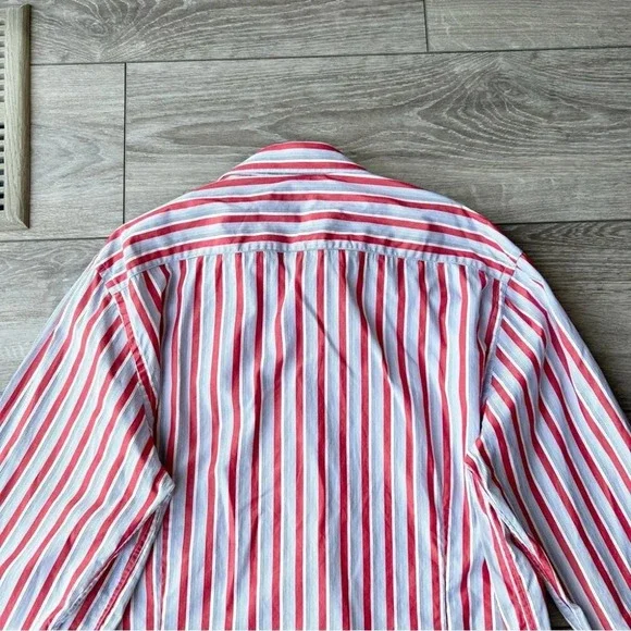 Report Collection Striped Pattern Paisley  Pattern Cuffs Button Down Shirt - Picture 16 of 16